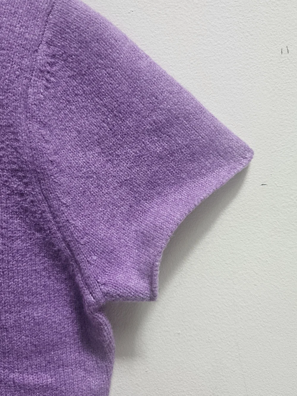 Le Lis Lavender Knit Cropped Baby Tee Sweater Short Sleeve Crewneck Size M